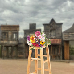 Lofaris Western Cowboy Vintage House Architecture Backdrop