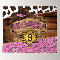 Lofaris Western Cowgirl Customizable Birthday Decor Banner