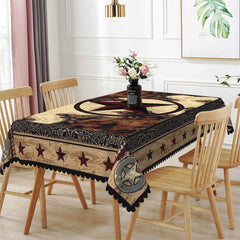 Lofaris Western Texas Star Chocolate Rectangle Tablecloth