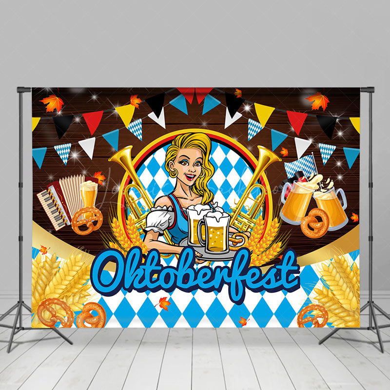 Lofaris Wheat Bread Blonde Wooden Oktoberfest Party Backdrop