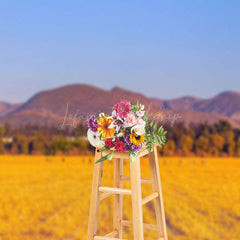 Lofaris Wheat Field After Harvest With Blue Sky Backdrop