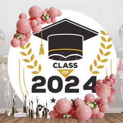 Lofaris Wheat Stars Bachelor Cap Round Graduation Backdrop