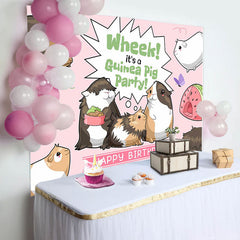 Lofaris Wheek Its A Guinea Pig Party Happy Birthday Backdrop