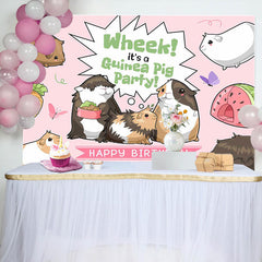 Lofaris Wheek Its A Guinea Pig Party Happy Birthday Backdrop