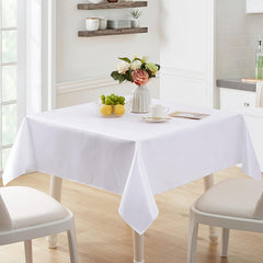 Lofaris White 108 GSM Satin Banquet Rectangle Tablecloth