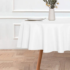 Lofaris White 290 GSM Waterproof Polyester Round Tablecloth