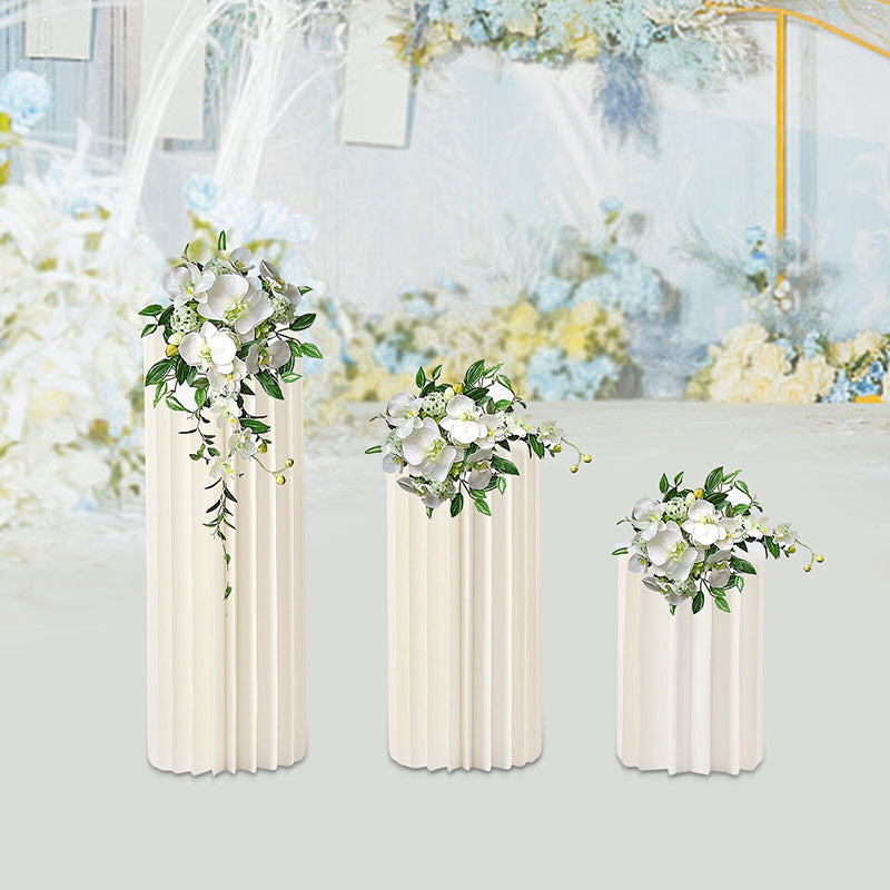 White Cuboid Metal Floral Stand For Wedding Decor - Lofaris