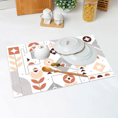 Lofaris White Abstract Pattern Modern Set Of 4 Placemats