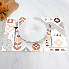 Lofaris White Abstract Pattern Modern Set Of 4 Placemats