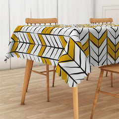 Lofaris White And Black Yellow Chevron Pattern Tablecloth