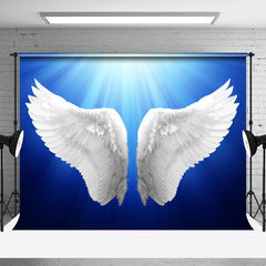 Lofaris White Angel Wings Flying Sunshine Funeral Backdrop