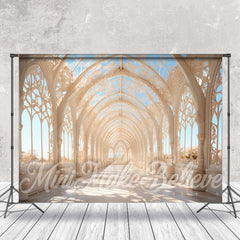 Lofaris White Arched Palace Corridor Architecture Backdrop