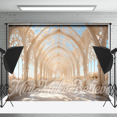 Lofaris White Arched Palace Corridor Architecture Backdrop