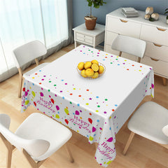 Lofaris White Balloon Star Tablecloth For Birthday Party