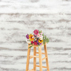 Lofaris White Barn Wooden Plank Texture Photo Backdrop