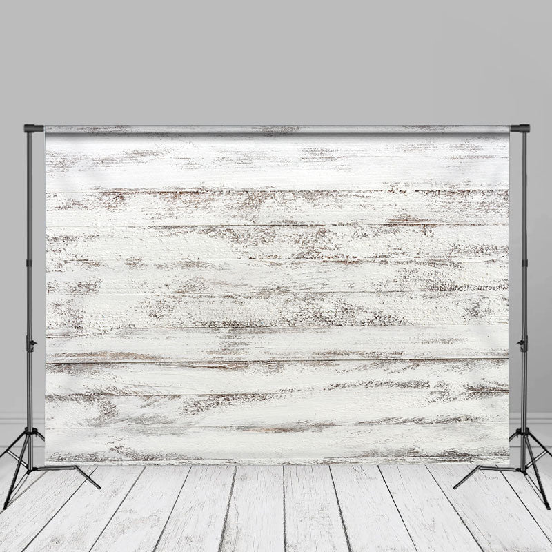 Lofaris White Barn Wooden Plank Texture Photo Backdrop