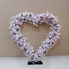 Lofaris Pink Rose Heart Shape Flower Wall Wedding Decoration