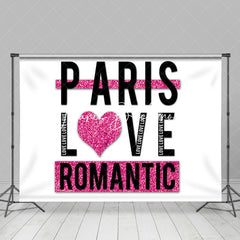 Lofaris White Black Pink Paris Love Romantic Party Backdrop