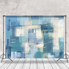 Lofaris White Blue Oil Paint Graffiti Wall Photo Backdrop