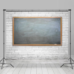 Lofaris White Brick Wall Blackboard Back To School Backdrop