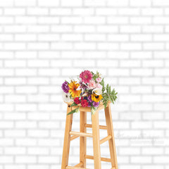 Lofaris White Brick Wall Portrait Photography Backdrop