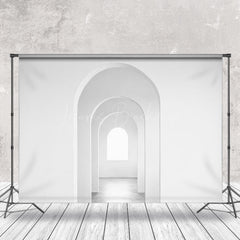 Lofaris White Building Interior Arch Retro Photo Backdrop