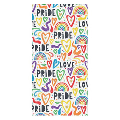 Lofaris White Colorful Heart Rainbow Pride Month Beach Towel