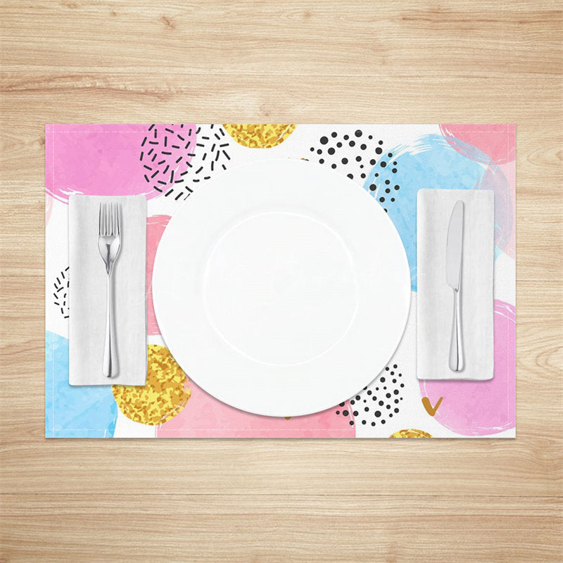 Lofaris White Colorful Patterns Modern Set Of 4 Placemats