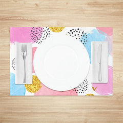 Lofaris White Colorful Patterns Modern Set Of 4 Placemats