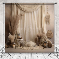 Lofaris White Curtain Pillow Boho Homely Wedding Backdrop