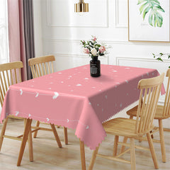 Lofaris White Cute Heart Lines Pink Rectangle Tablecloth