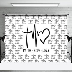 Lofaris White Faith Hope Love Electrocardiogram Backdrop