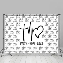 Lofaris White Faith Hope Love Electrocardiogram Backdrop