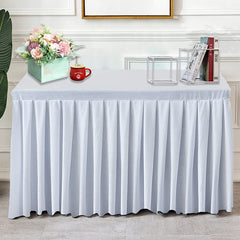 Lofaris White Fitted Velvet Rectangle Table Skirts Cover