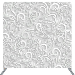 Lofaris White Floral Relief Sculpture Backdrop Cover For Decor