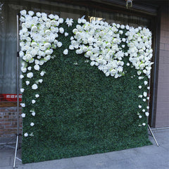 Lofaris White Flower Artificial Greenery Wall For Wedding