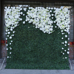 Lofaris White Flower Artificial Greenery Wall For Wedding