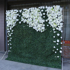 Lofaris White Flower Artificial Greenery Wall For Wedding