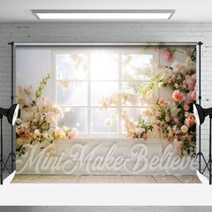 Lofaris White Flowers Sunshine Window Photoshoot Backdrop