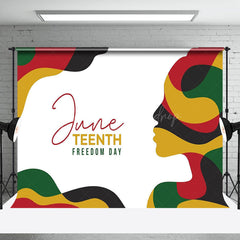 Lofaris White Freedom Day Happy Juneteenth Party Backdrop