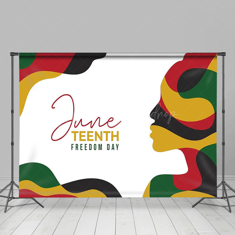 Lofaris White Freedom Day Happy Juneteenth Party Backdrop