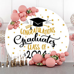 Lofaris White Gold Cap Class 2024 Round Graduation Backdrop