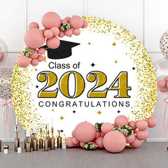 Lofaris White Gold Class 2024 Round Congrats Grad Backdrop