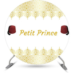 Lofaris White Gold Red Fez Hat Petit Prince Round Backdrop