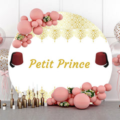 Lofaris White Gold Red Fez Hat Petit Prince Round Backdrop