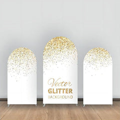 Lofaris White Gold Vector Glitter Party Arch Backdrop Kit