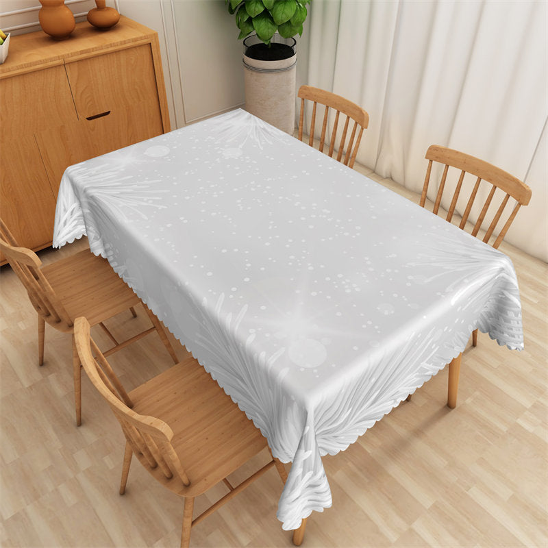 Lofaris White Grass Dot Tablecloth For Outdoor And Indoor