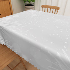 Lofaris White Grass Dot Tablecloth For Outdoor And Indoor