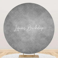 Lofaris White Gray Abstract Texture Circle Birthday Backdrop