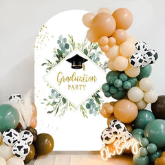 Lofaris White Green Leaves Graduation Party Arch Backdrop